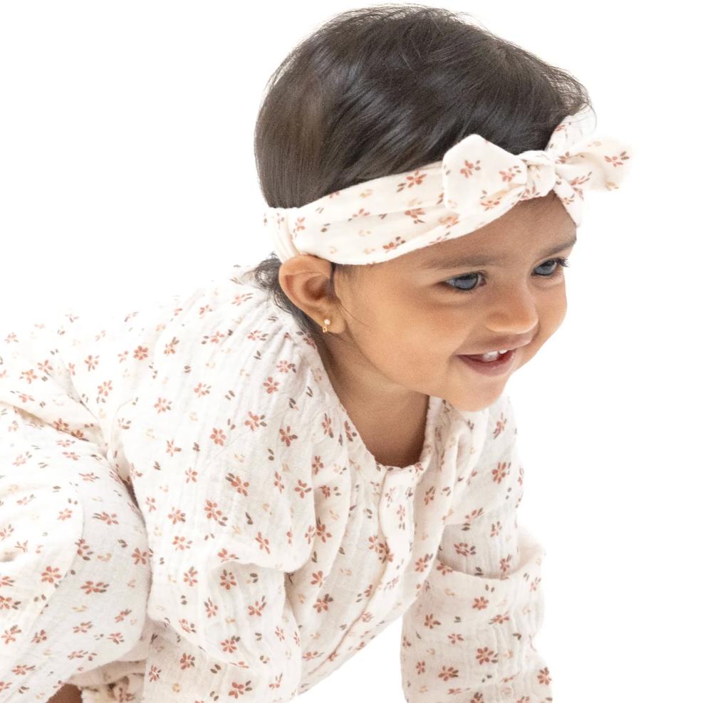 Angel Dear - Organic Cotton Knot Headband - Carrie Floral-Hair Accessories-0-12M-Posh Baby