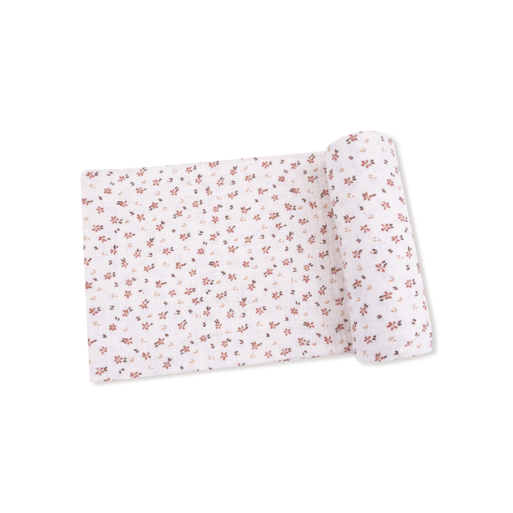 Angel Dear - Organic Cotton Muslin Swaddle Blanket - Carrie Floral-Swaddle Blankets-Posh Baby