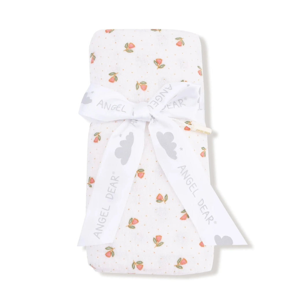 Angel Dear - Organic Cotton Muslin Swaddle Blanket - Petite Pointe Fleur-Swaddle Blankets-Posh Baby
