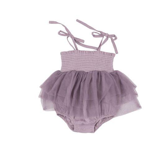 Angel Dear - Organic Tutu Bubble Romper - Dusty Lavender-Footies + Rompers (Fashion)-0-6M-Posh Baby