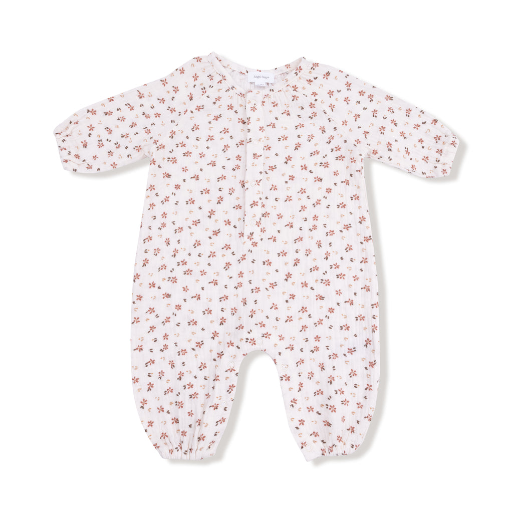 Angel Dear - Peasant Romper - Carrie Floral-Footies + Rompers (Fashion)-0-3M-Posh Baby