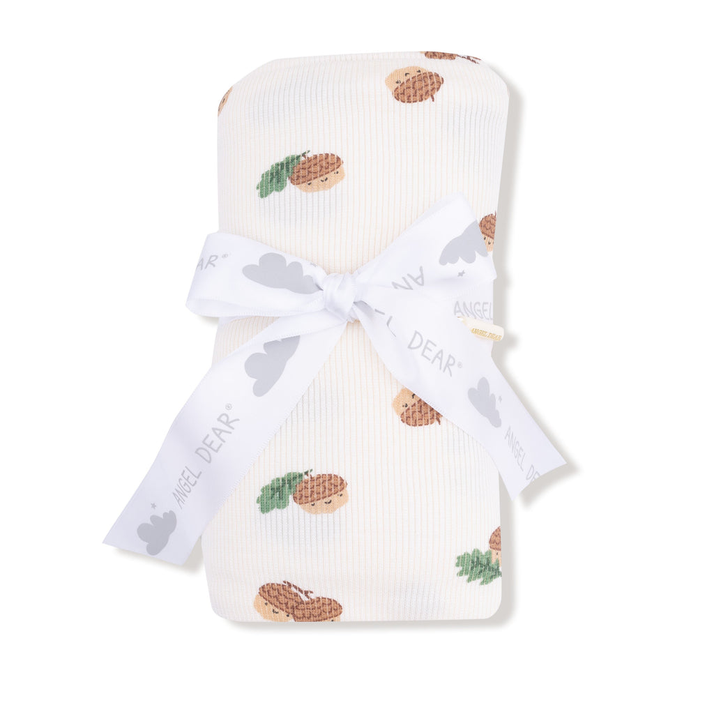 Angel Dear - Ribbed Modal Swaddle Blanket - Tiny Acorns-Swaddle Blankets-Posh Baby