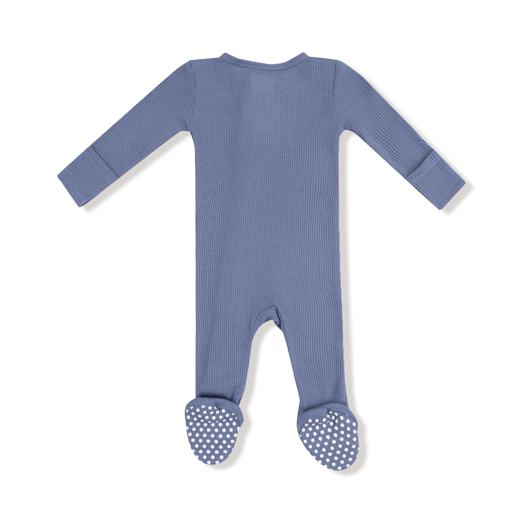 Angel Dear - Two-Way Waffle Zipper Footie - Wild Wind-Footies + Rompers (Basic)-Newborn-Posh Baby