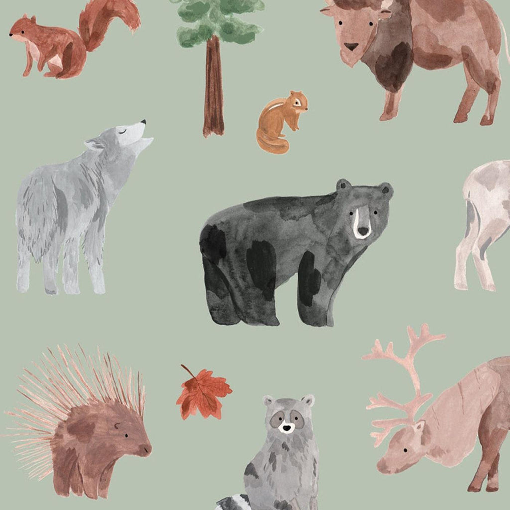 Angel Dear - Two-Way Zipper Footie - American Woodland Animals-Footies + Rompers (Basic)-Newborn-Posh Baby