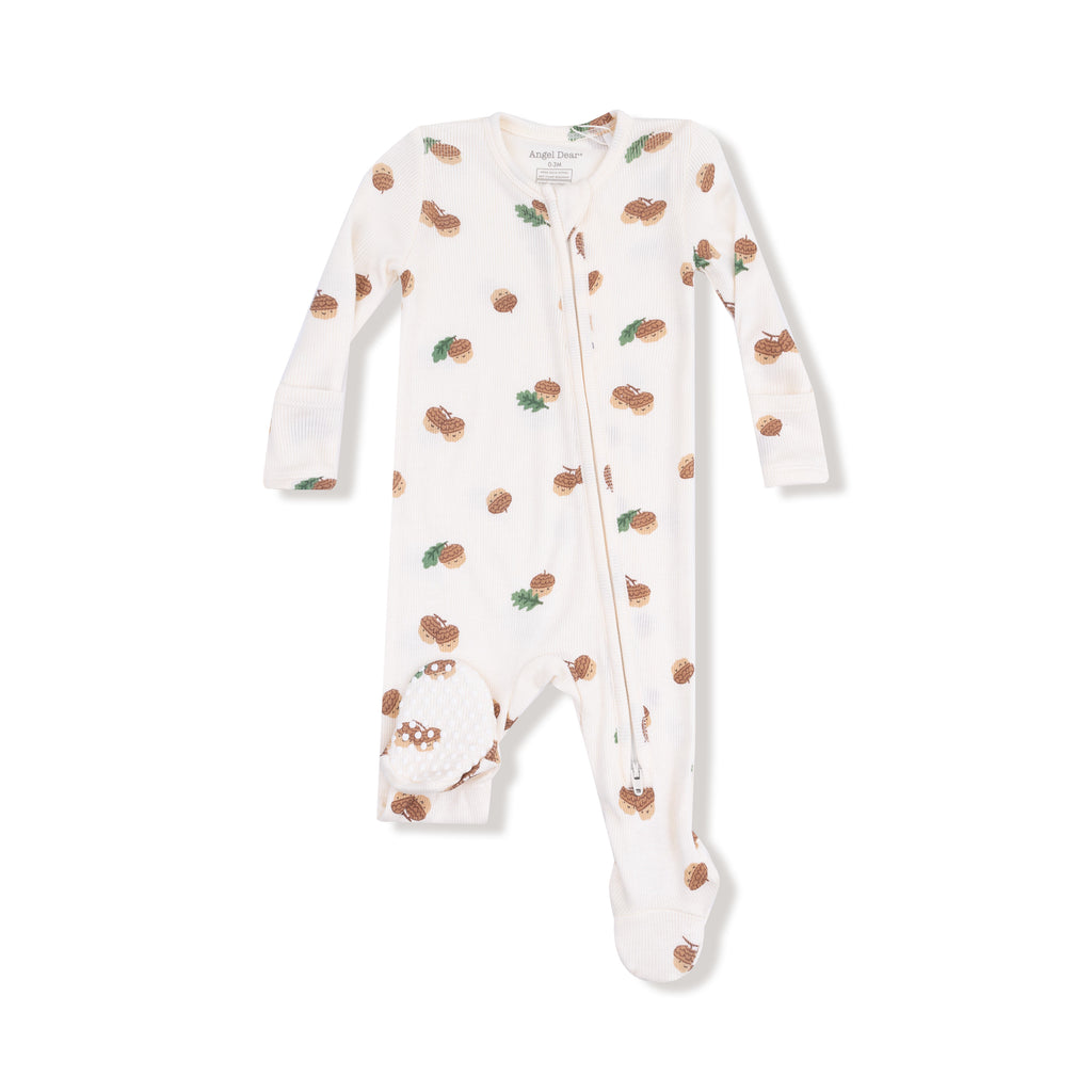 Angel Dear - Two-Way Zipper Footie - Tiny Acorns-Footies + Rompers (Basic)-Newborn-Posh Baby