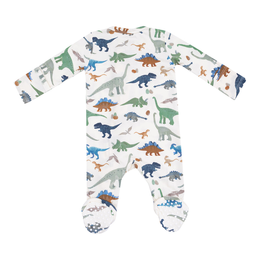 Angel Dear - Two-Way Zipper Footie - Washy Dinos-Footies + Rompers (Basic)-Newborn-Posh Baby