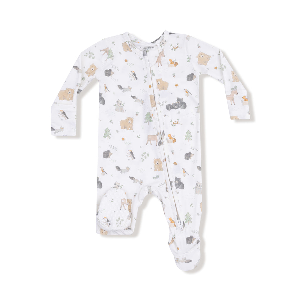 Angel Dear - Two-Way Zipper Footie - Woodland Babies-Footies + Rompers (Basic)-Newborn-Posh Baby