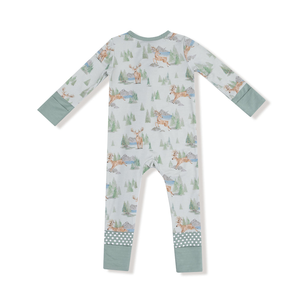 Angel Dear - Two-Way Zipper Romper - Buck Deer-Footies + Rompers (Basic)-0-3M-Posh Baby