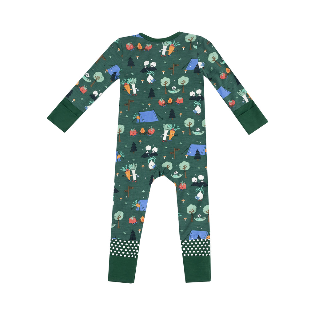 Angel Dear - Two-Way Zipper Romper - Camping Veggies-Footies + Rompers (Basic)-0-3M-Posh Baby
