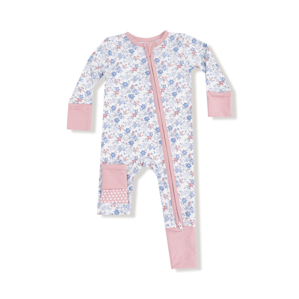 Angel Dear - Two-Way Zipper Romper - Country Girl Floral-Footies + Rompers (Basic)-0-3M-Posh Baby