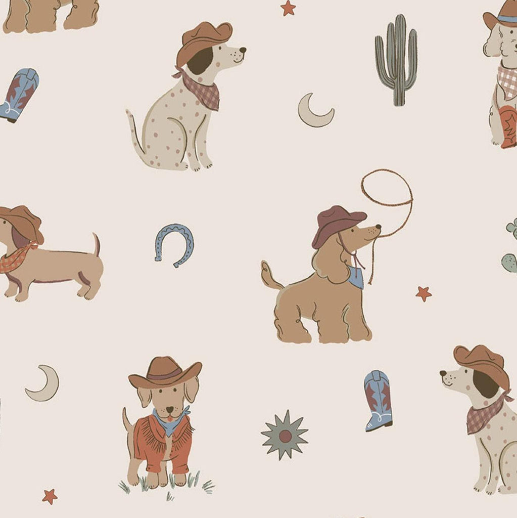 Angel Dear - Two-Way Zipper Romper - Cowboy Dogs-Footies + Rompers (Basic)-0-3M-Posh Baby