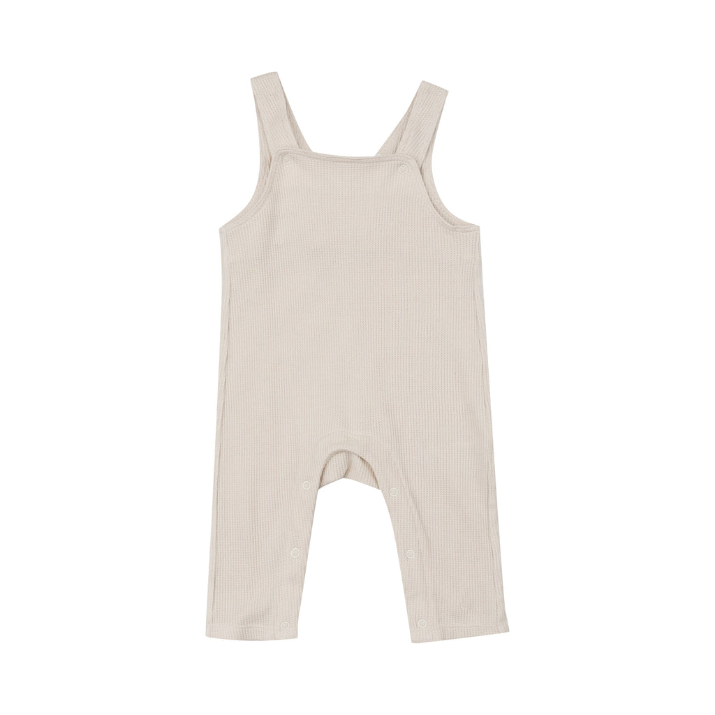 Angel Dear - Waffle Overalls - Oatmeal-Overalls-18-24M-Posh Baby