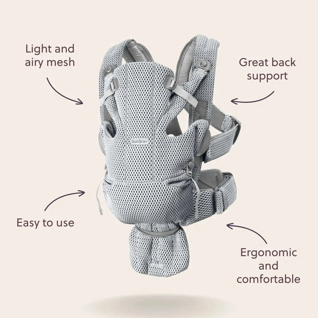 Baby Bjorn - Baby Carrier Free - Anthracite Mesh-Baby Carriers-Posh Baby
