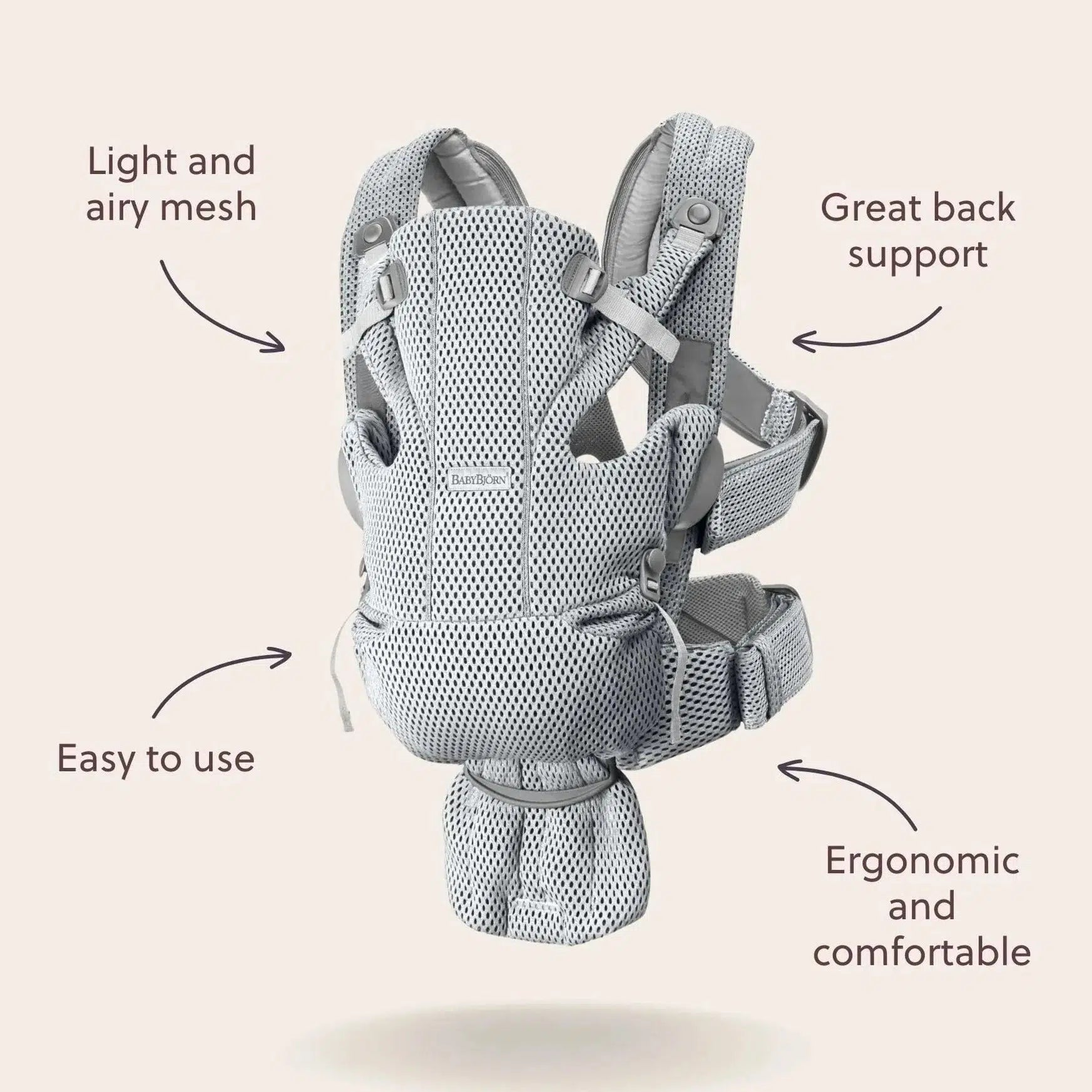 Shop Tax Free for Baby Bjorn Baby Carrier Free Grey Beige Posh Posh Baby