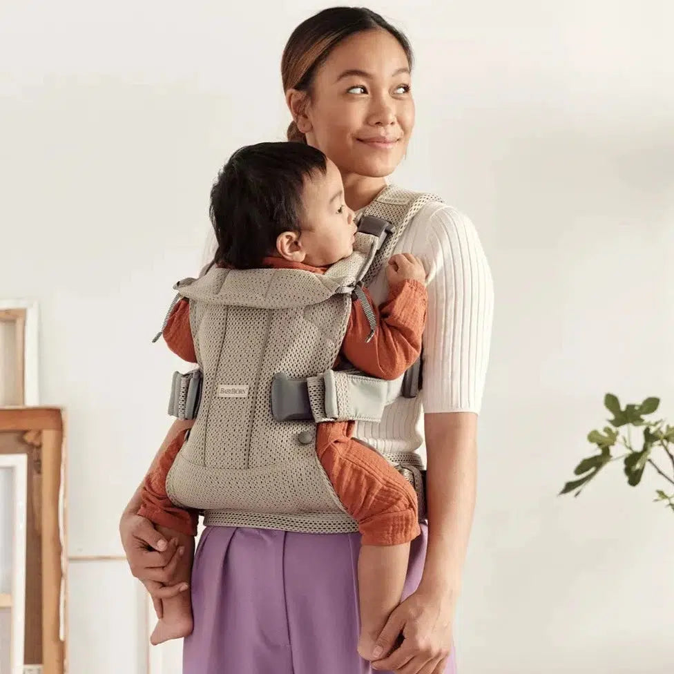 Baby Bjorn - Baby Carrier One Air - Grey Beige-Baby Carriers-Posh Baby