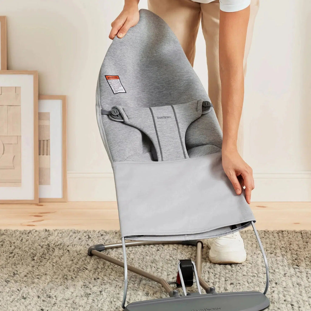 Baby Bjorn - Bouncer Bliss 3D Jersey - Light Grey-Bouncers + Loungers-Posh Baby