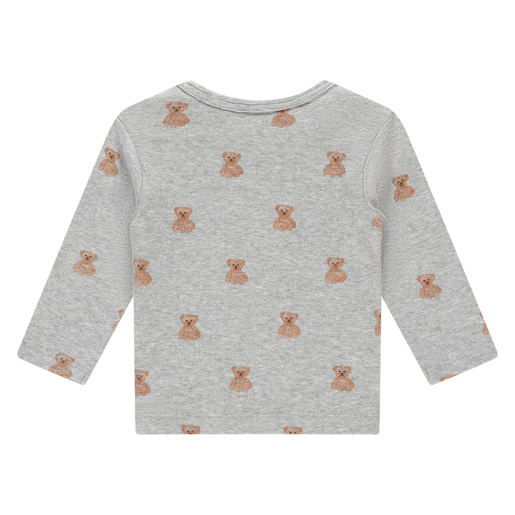 Babyface - Knit Top + Pant Set - Grey Melange Teddy-Sets-0-3M-Posh Baby