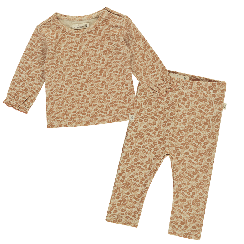 Babyface - Long Sleeve Top + Legging Set - Floral-Sets-3-6M-Posh Baby
