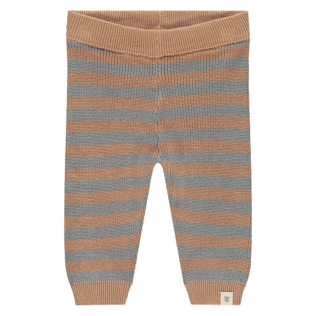 Babyface - Organic Cotton Knit Set - Latte Stripe-Sets-3-6M-Posh Baby