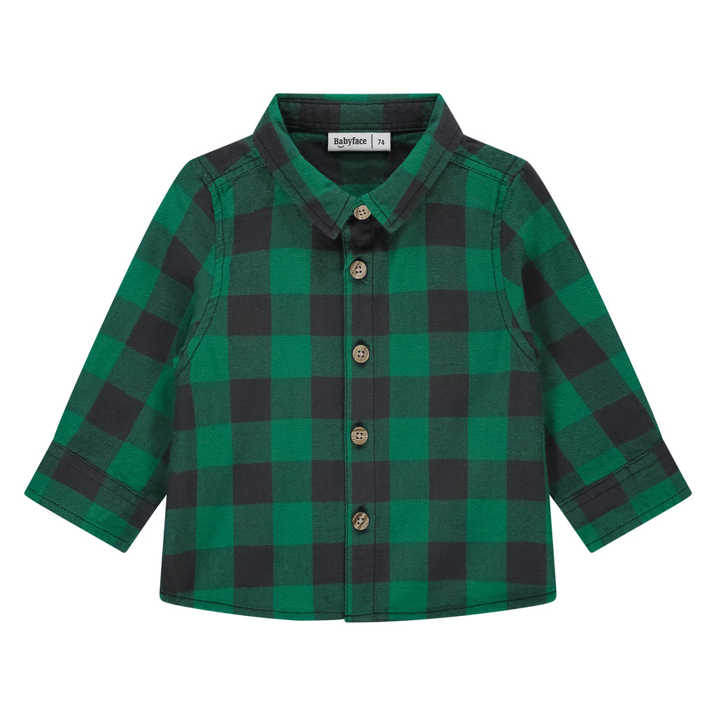 Babyface - Plaid Button Down - Green-Long Sleeves-3-6M-Posh Baby