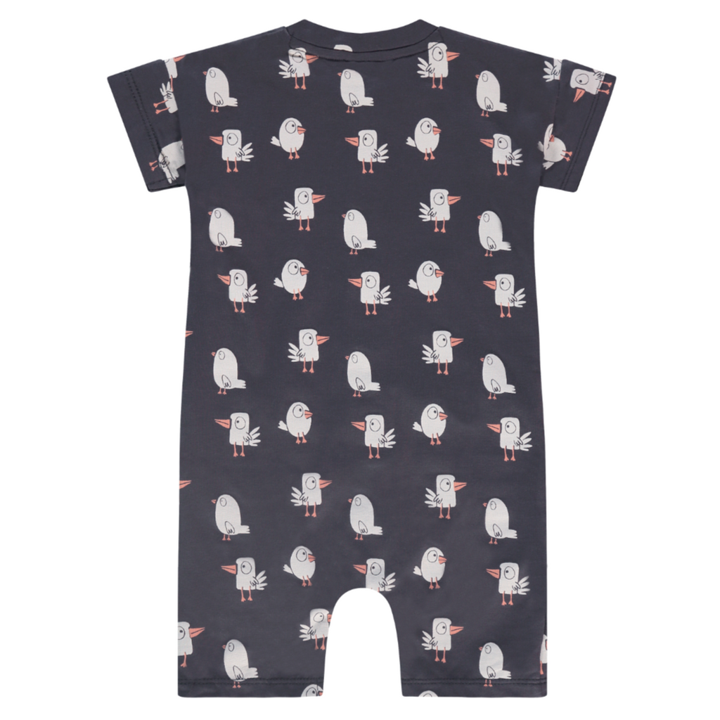 Babyface - Short Sleeve Playsuit - Navy Birds-Footies + Rompers (Fashion)-0-3M-Posh Baby