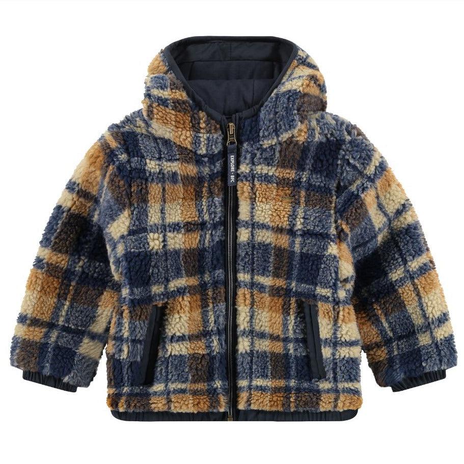 Babyface - Winter Jacket - Navy Plaid-Coats + Outerwear-3T-Posh Baby