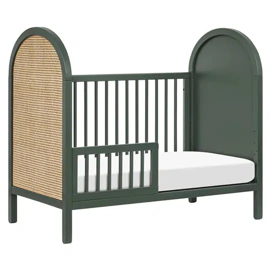 Babyletto - Bondi Cane - 3-in-1 Convertible Crib - Forest Green with Natural Cane-Cribs-Store Pickup in 2-5 Weeks-Posh Baby
