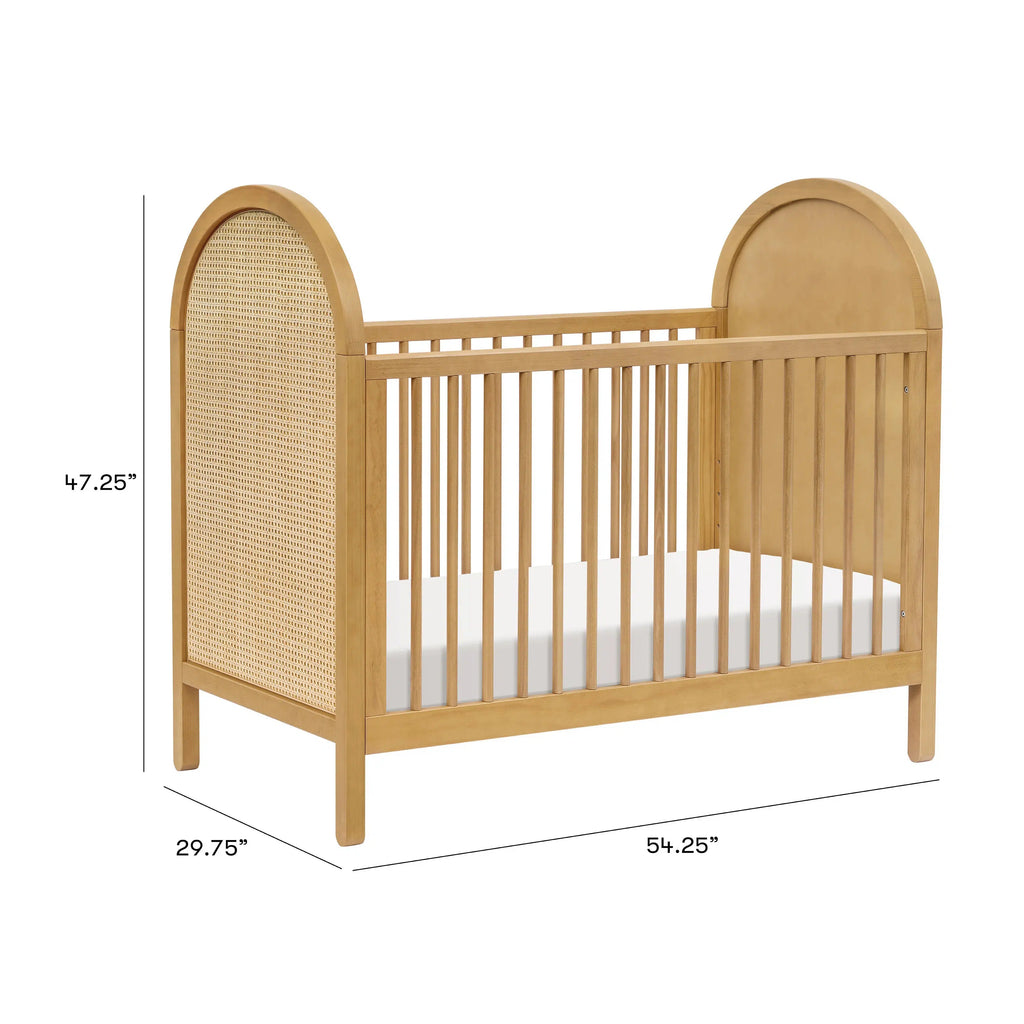 Babyletto - Bondi Cane - 3-in-1 Convertible Crib - Honey with Natural Cane-Cribs-Store Pickup in 2-5 Weeks-Posh Baby