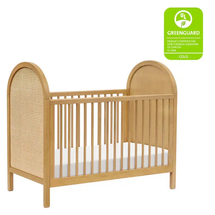 Babyletto - Bondi Cane - 3-in-1 Convertible Crib - Honey with Natural Cane-Cribs-Store Pickup in 2-5 Weeks-Posh Baby