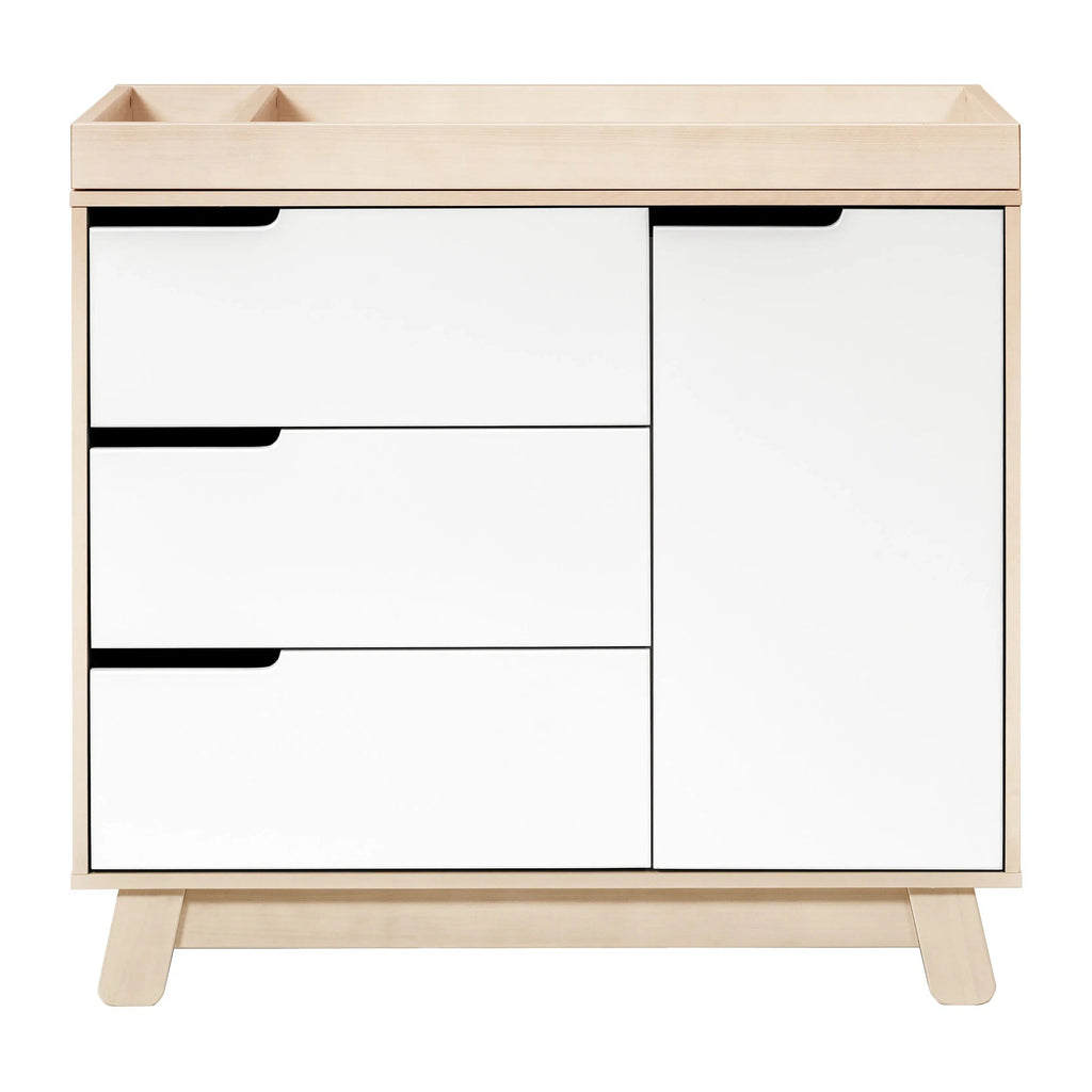 Babyletto - Hudson Changer Dresser - Washed Natural + White-Dressers + Changing Tables-Store Pickup in 2-5 Weeks-Posh Baby