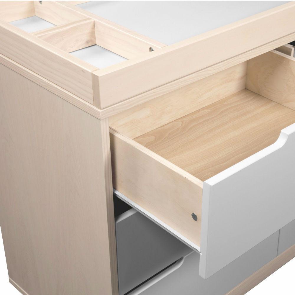 Babyletto - Hudson Changer Dresser - Washed Natural + White-Dressers + Changing Tables-Store Pickup in 2-5 Weeks-Posh Baby