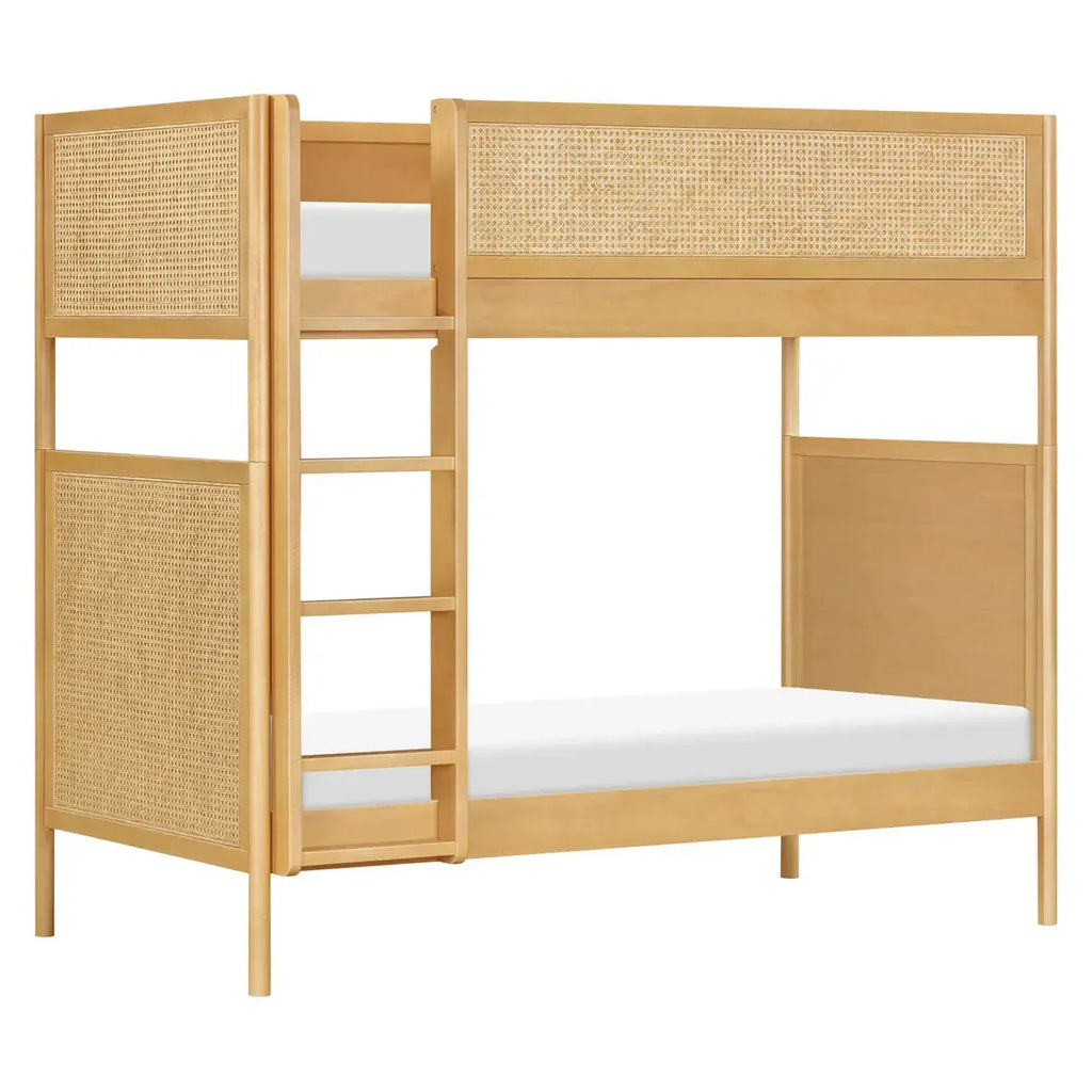 Babyletto Kids - Bondi Twin Cane Convertible Bunk Bed - Honey-Bunk Beds-Posh Baby