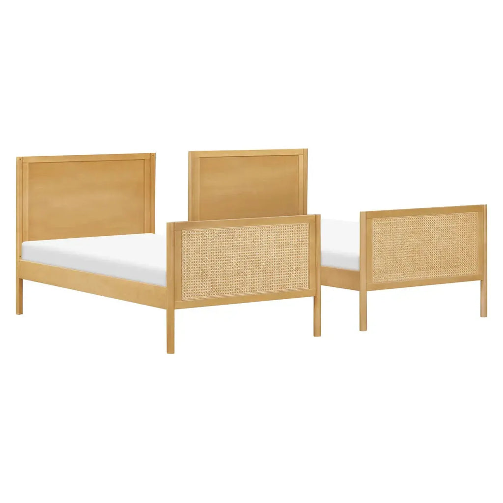 Babyletto Kids - Bondi Twin Cane Convertible Bunk Bed - Honey-Bunk Beds-Posh Baby