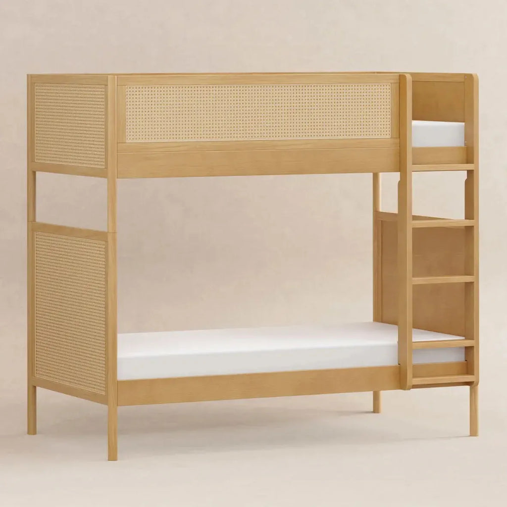 Babyletto Kids - Bondi Twin Cane Convertible Bunk Bed - Honey-Bunk Beds-Posh Baby