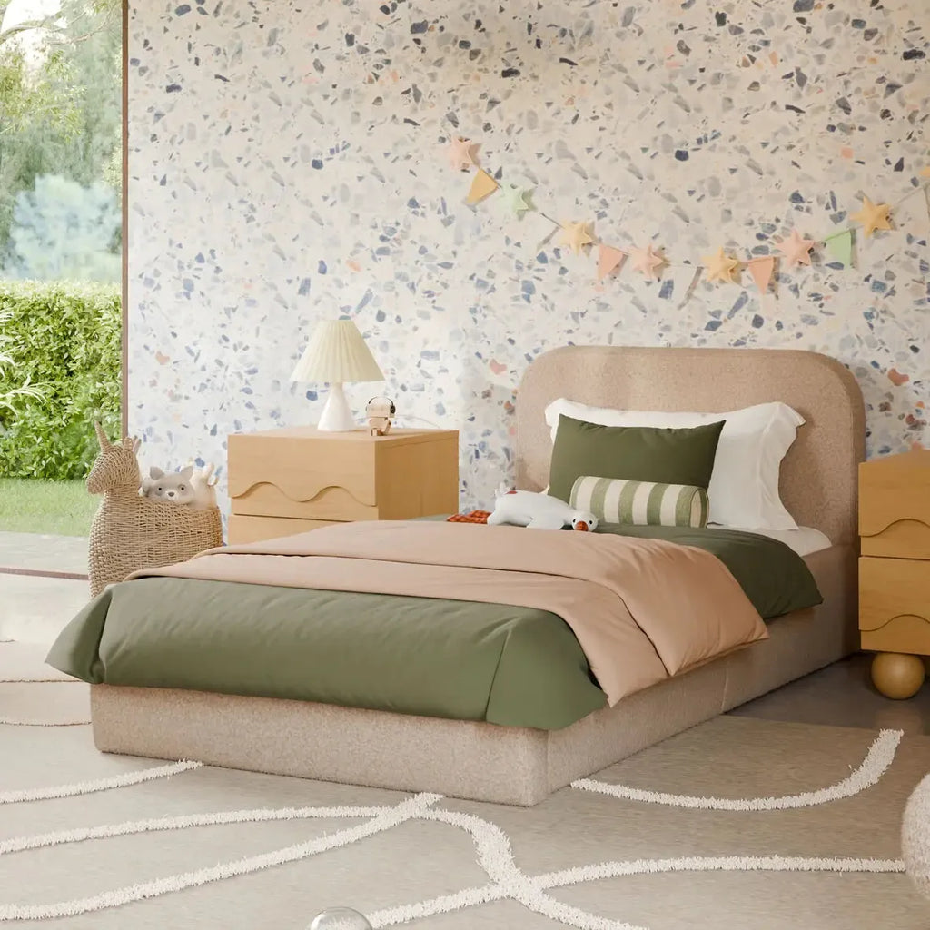 Babyletto Kids - Nara Twin Bed - Chai Shearling-Twin Beds-Posh Baby