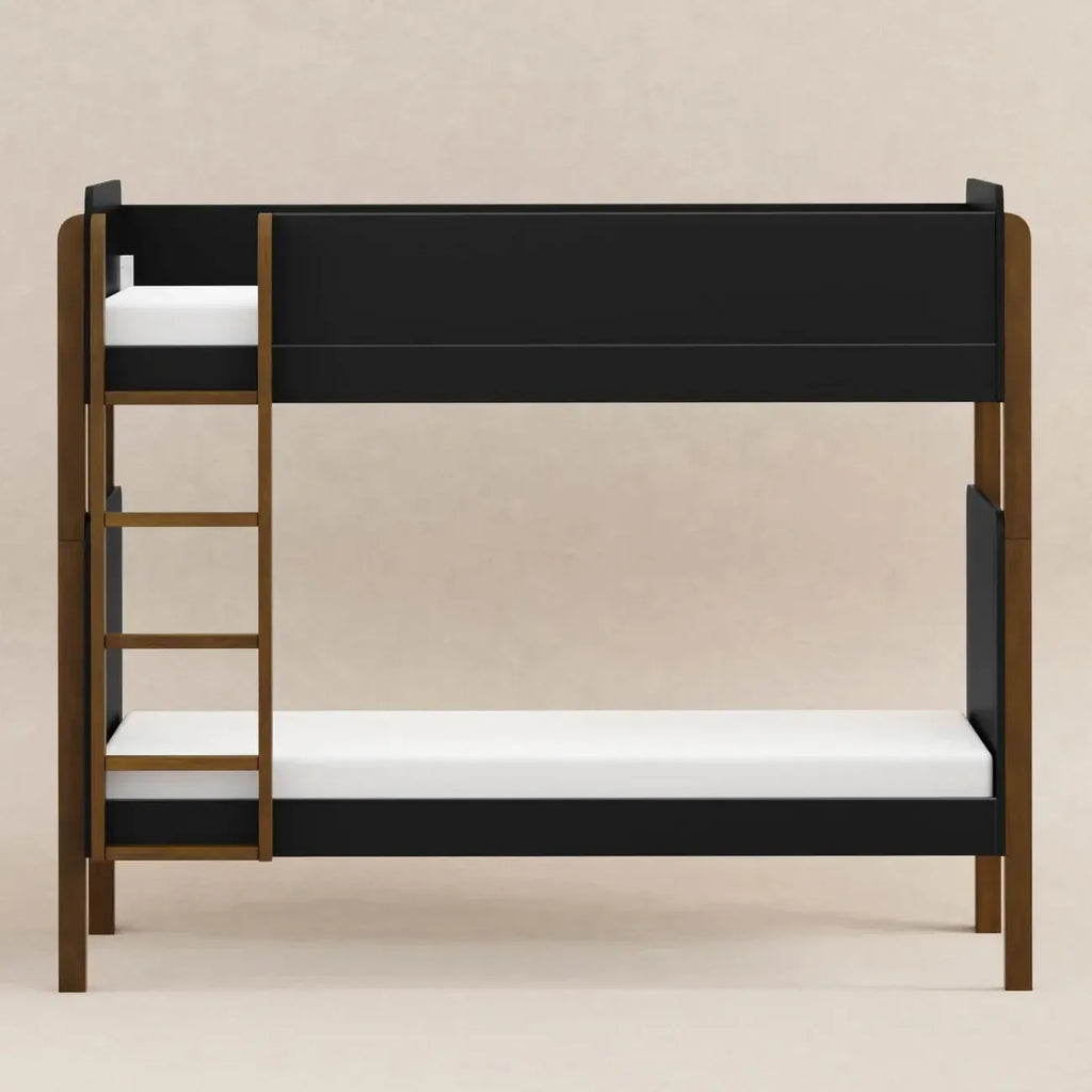 Babyletto Kids - TipToe Twin Convertible Bunk Bed - Black + Natural Walnut-Bunk Beds-Posh Baby