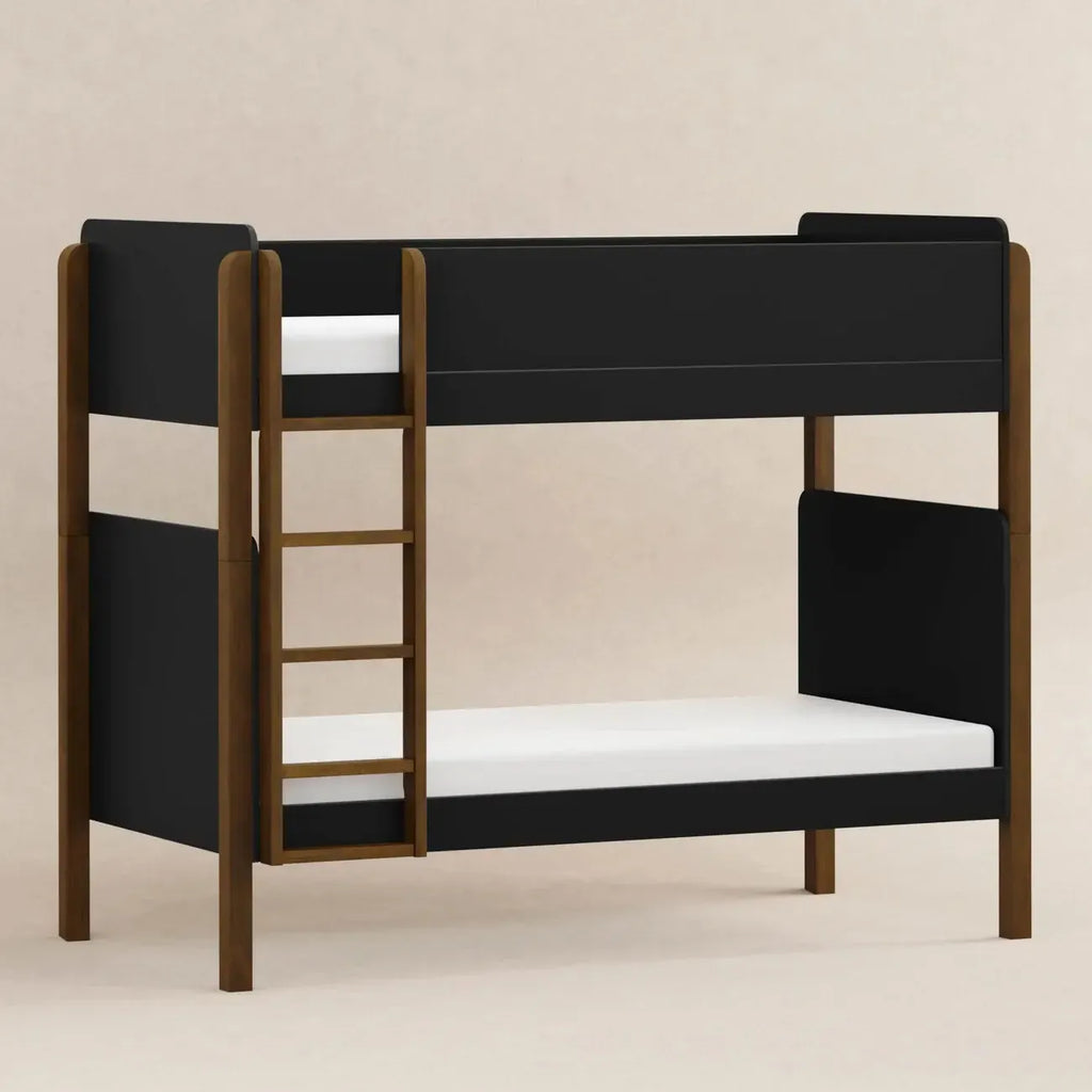 Babyletto Kids - TipToe Twin Convertible Bunk Bed - Black + Natural Walnut-Bunk Beds-Posh Baby