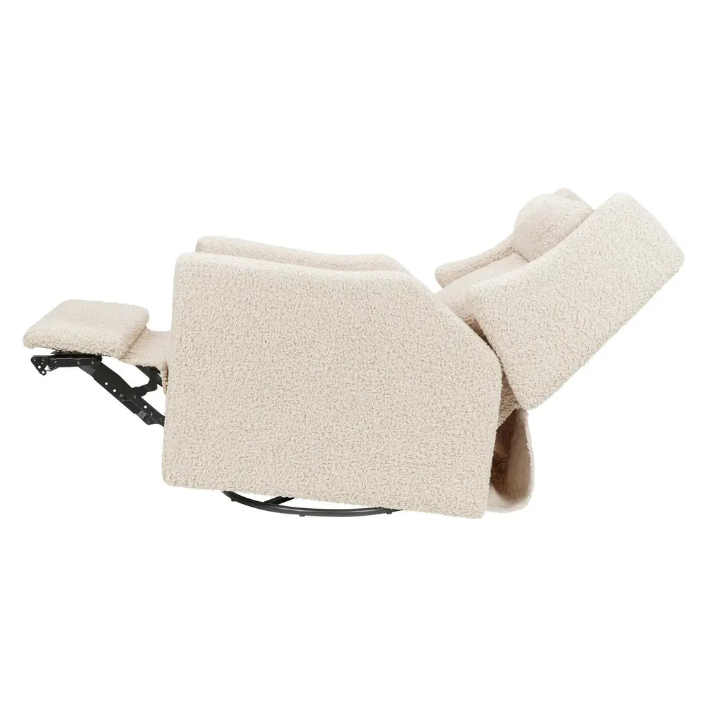 Babyletto - Kiwi Deluxe Heat + Massage Power Recliner w/Adjustable Headrest - Almond Teddy Loop-Chairs-Posh Baby