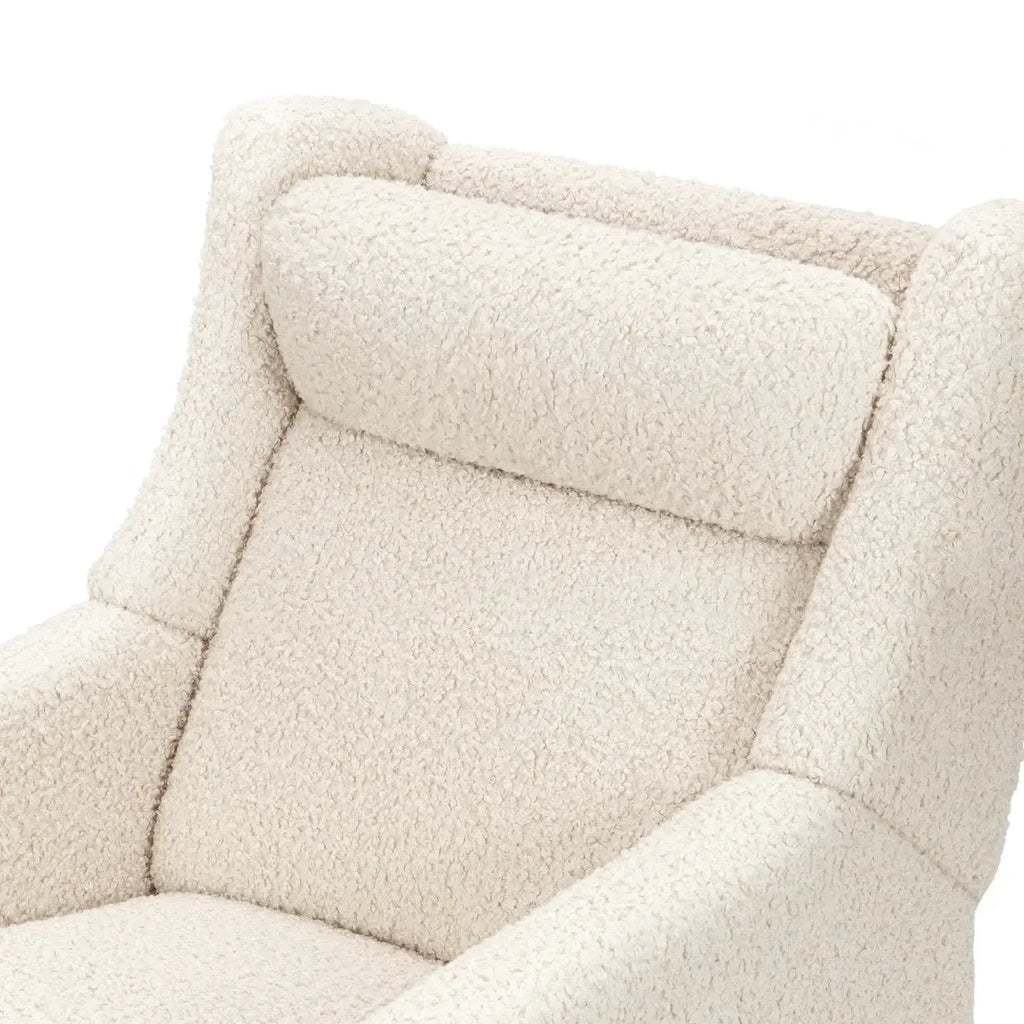 Babyletto - Kiwi Deluxe Heat + Massage Power Recliner w/Adjustable Headrest - Almond Teddy Loop-Chairs-Posh Baby
