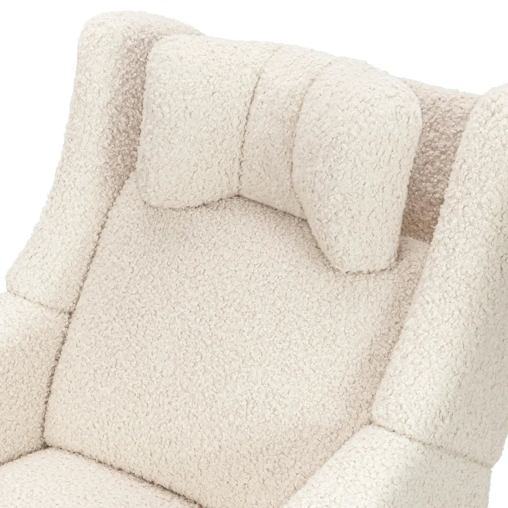 Babyletto - Kiwi Deluxe Heat + Massage Power Recliner w/Adjustable Headrest - Almond Teddy Loop-Chairs-Posh Baby