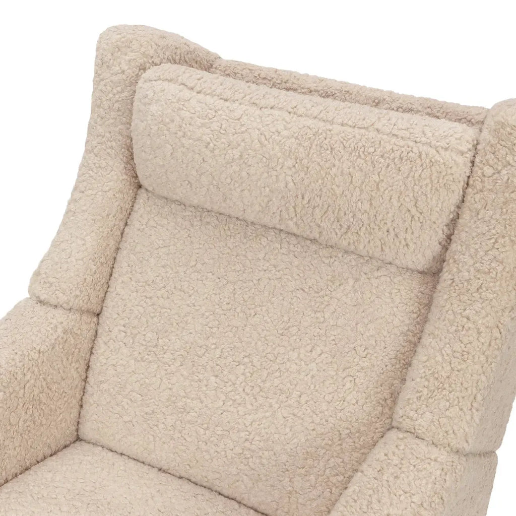 Babyletto - Kiwi Deluxe Heat + Massage Power Recliner w/Adjustable Headrest - Chai Shearling-Chairs-Posh Baby
