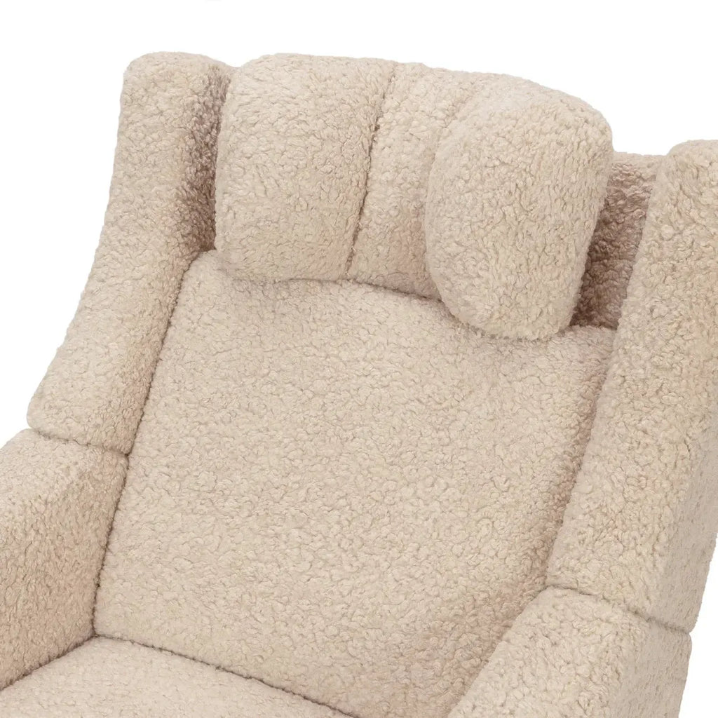 Babyletto - Kiwi Deluxe Heat + Massage Power Recliner w/Adjustable Headrest - Chai Shearling-Chairs-Posh Baby