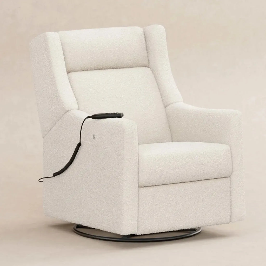 Babyletto - Kiwi Deluxe Heat + Massage Power Recliner w/Adjustable Headrest - Ivory Boucle-Chairs-Posh Baby