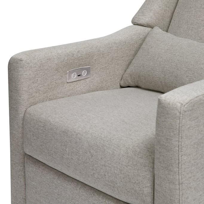Babyletto - Kiwi Electronic Glider + Recliner - Grey Eco-Weave Performance Fabric-Chairs-Store Pickup - IN STOCK NOW-Posh Baby