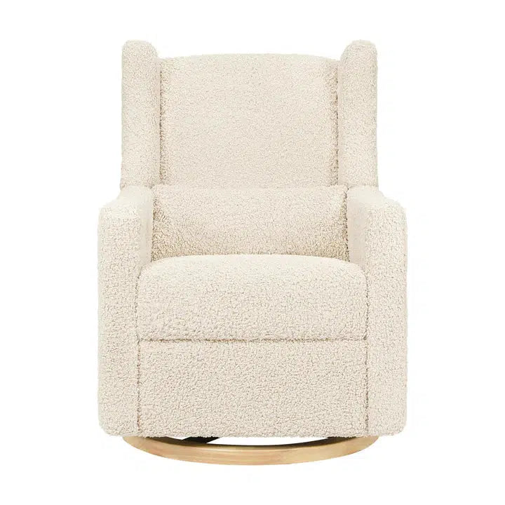 Babyletto - Kiwi Electronic Glider + Recliner - Luxe Almond Teddy Loop with Light Wood Base-Chairs-Store Pickup in 2-5 Weeks-Posh Baby