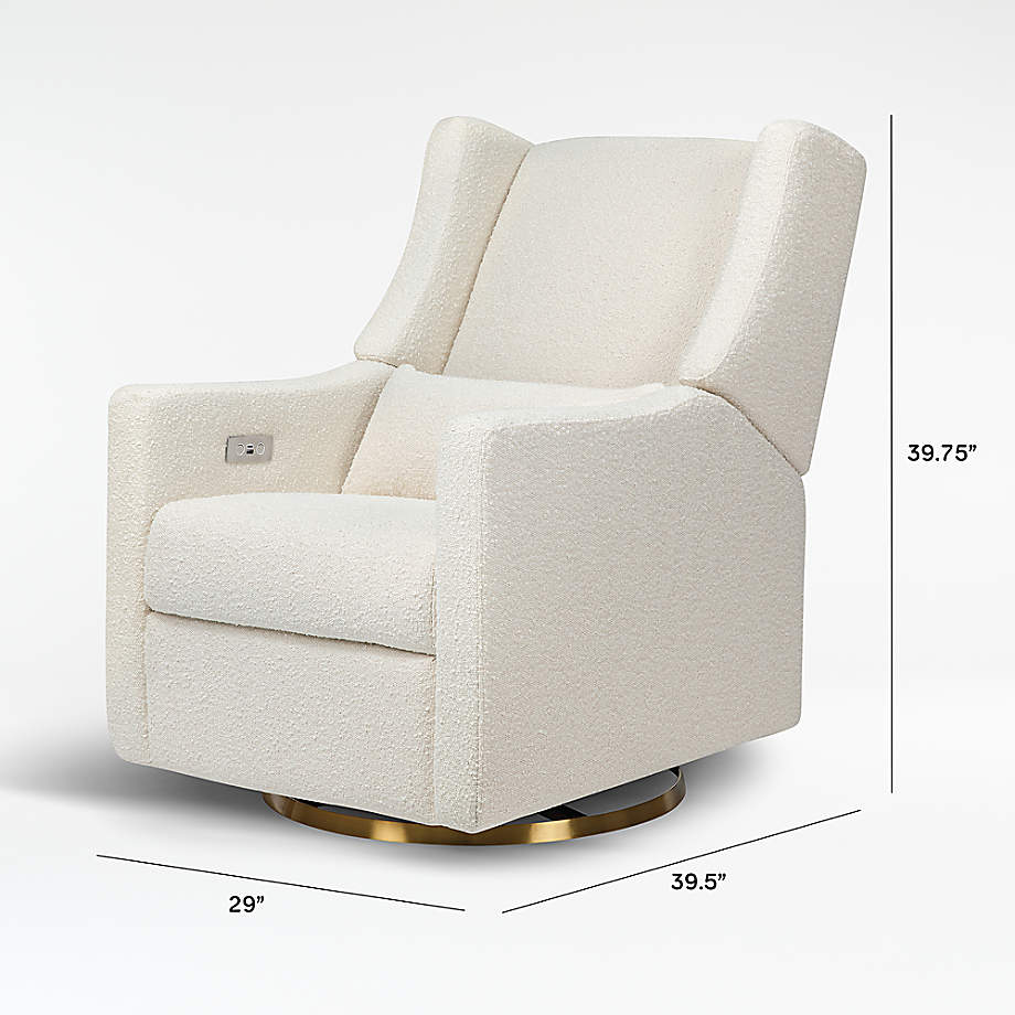 Babyletto - Kiwi Electronic Glider + Recliner - Luxe Ivory Boucle with Gold Base-Chairs-Store Pickup in 2-5 Weeks-Posh Baby