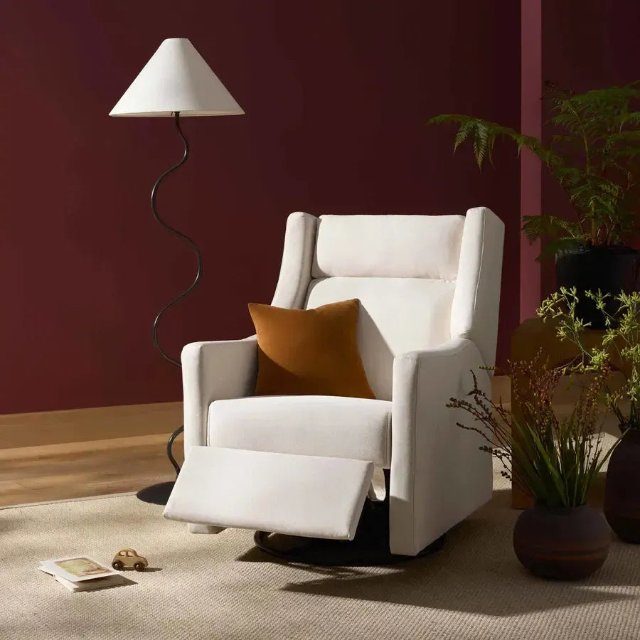 Babyletto - Kiwi Plus Electronic Glider + Recliner w/ Adjustable Headrest - Performance Cream Eco-Weave-Chairs-Posh Baby
