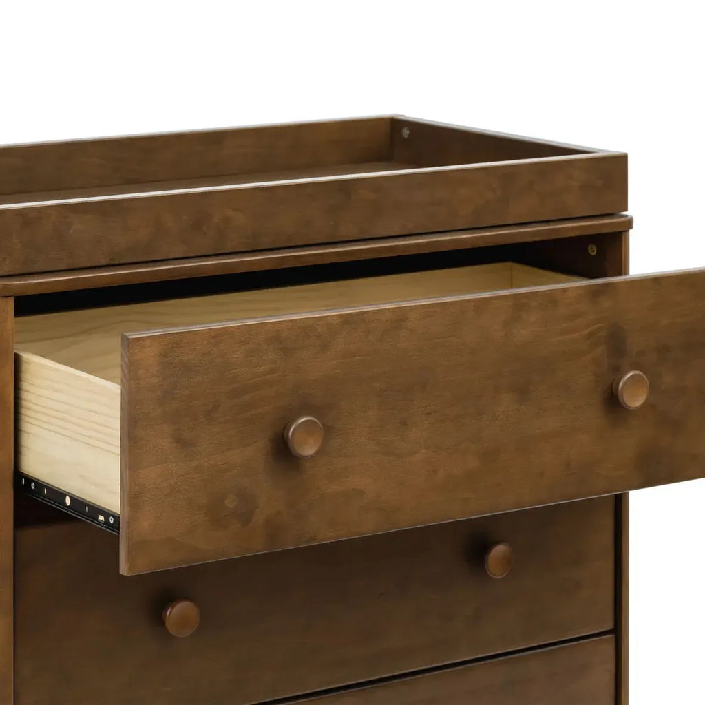 Babyletto - Lolly 3-Drawer Changer Dresser w/ Removable Changing Tray - Natural Walnut-Dressers + Changing Tables-Posh Baby