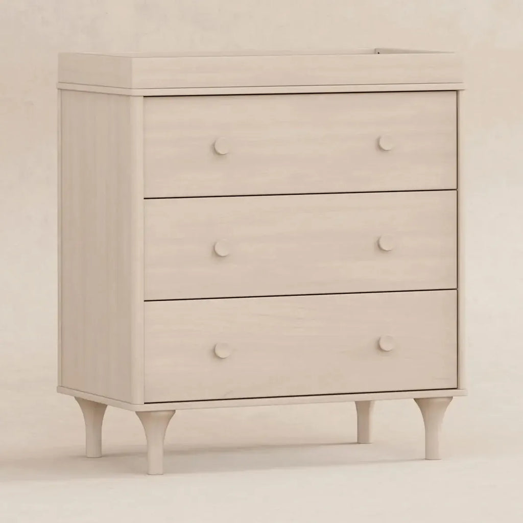 Babyletto - Lolly 3-Drawer Changer Dresser w/ Removable Changing Tray - Washed Natural-Dressers + Changing Tables-Posh Baby