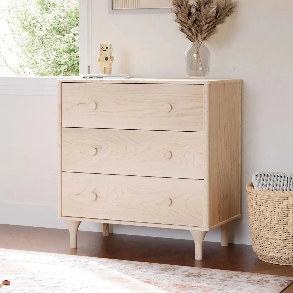 Babyletto - Lolly 3-Drawer Changer Dresser w/ Removable Changing Tray - Washed Natural-Dressers + Changing Tables-Posh Baby